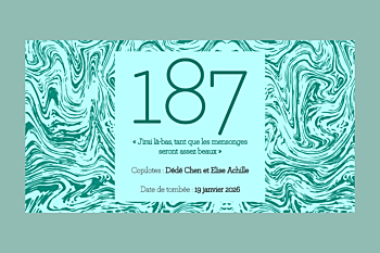 La revue Mœbius lance son appel de textes pour le numéro 187. La date limite pour nous soumettre votre texte est le 19 janvier 2026.