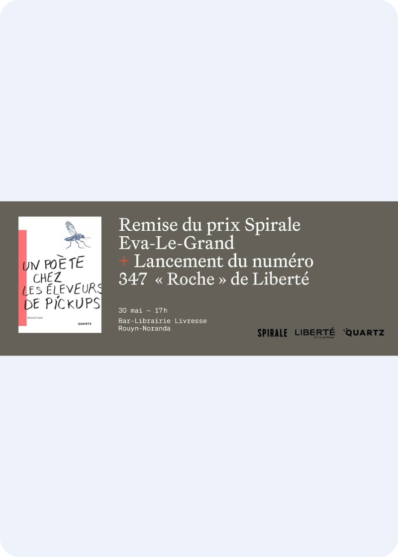 Remise du prix Spirale Eva-Le-Grand x Lancement no. 347 | Liberté