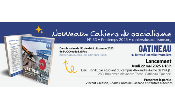 Lancement du no. 33 | Nouveaux cahiers du socialisme