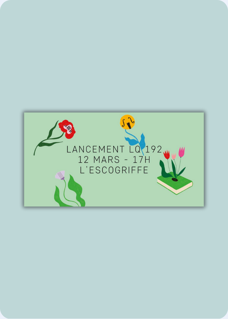 Lancement - Lettres québécoises 192