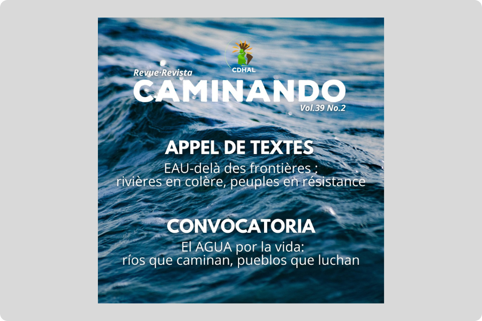 Appel de textes pour la revue Caminando, numéro prévu pour novembre 2025, thème Eau.